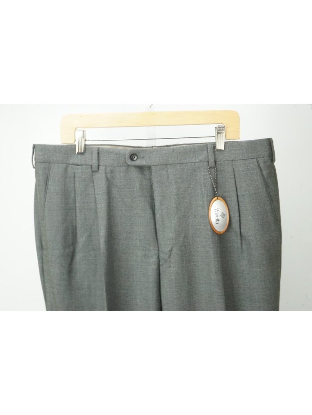 Zanella Johnny Light Gray Woven Wool Mens Dress Pants Sz 56 EU BRAND NEW